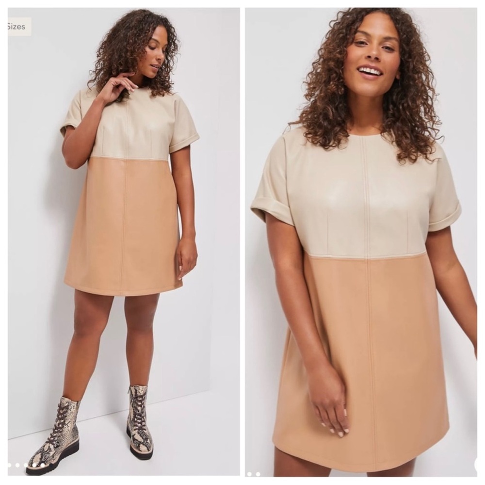 Anthropologie Andrea Faux Leather Mini Dress Size: US 1X NWT
